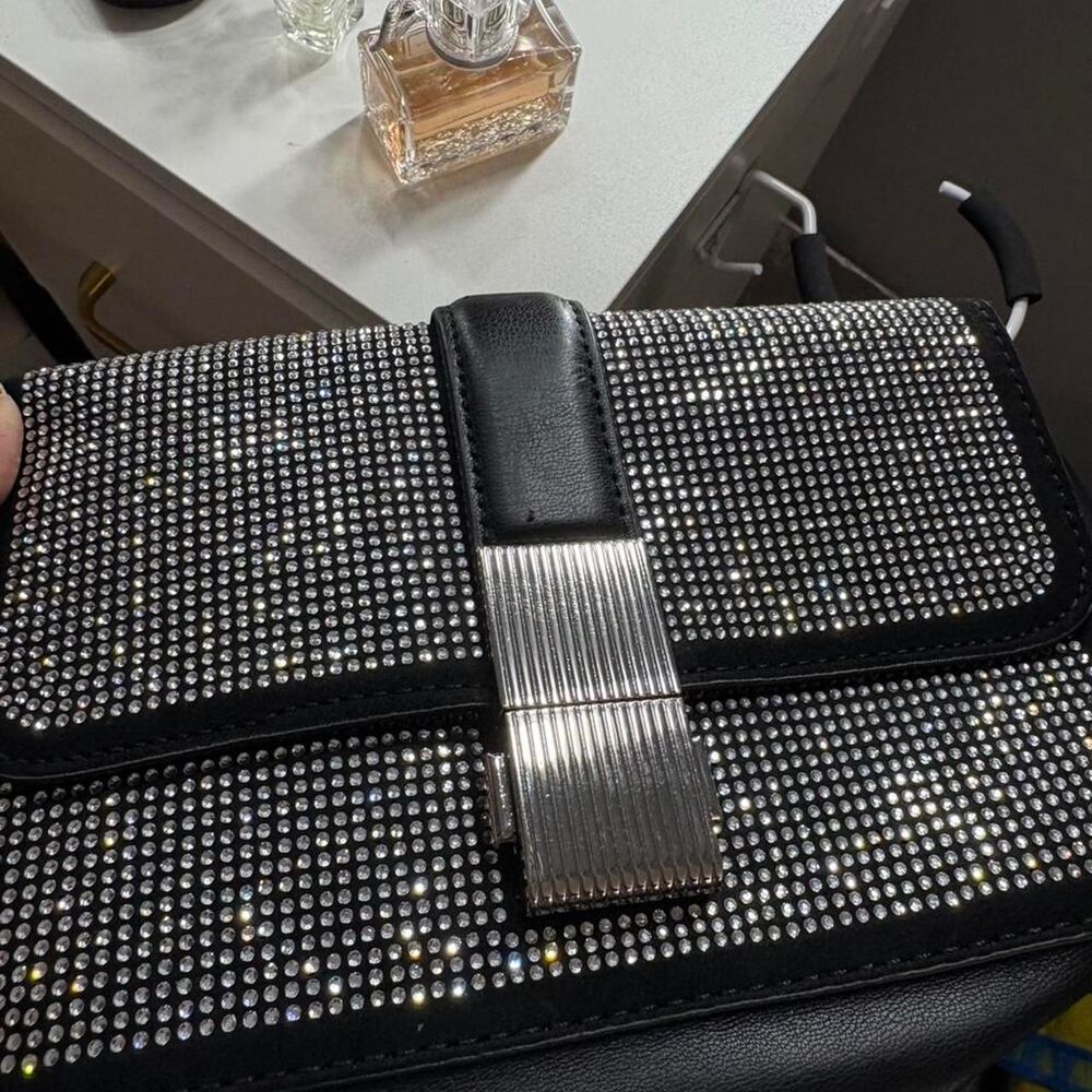 M-s-collection Women's Black and Silver Bag - Picture 2 of 5